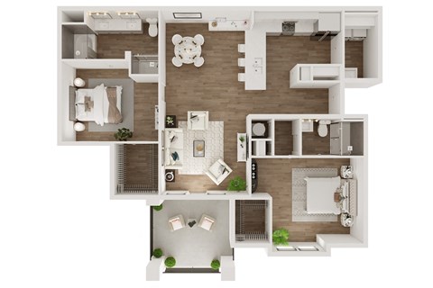 B: Two Bedroom/Two Bathroom